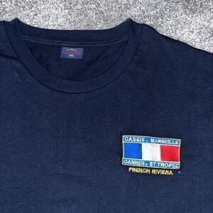 Navy Blue French riveria France St Tropez Cannes sailing shirt XXL Euro (USA L)